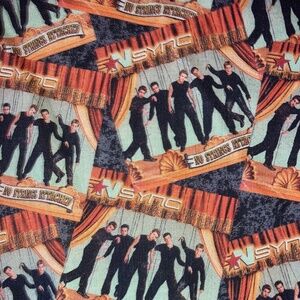N*SYNC NSync No Strings Attached Cotton Fabric 2 Yards 72" x 43" NWOT DIY